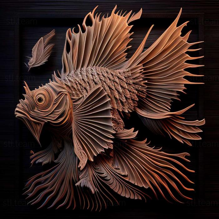 3D model Indian lionfish fish (STL)